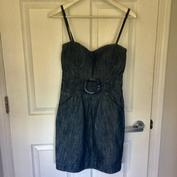 RARE Vintage Miss Sixty denim dress 100% cotton with built in bra size xs - Picture 13 of 16